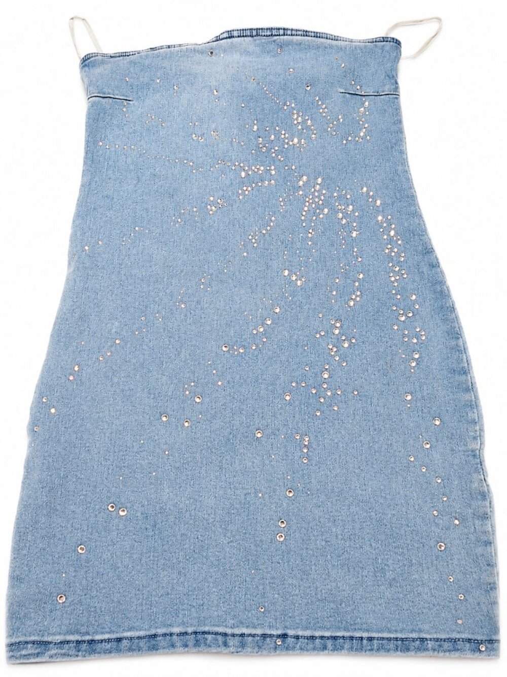 Forever21Women'sClothingDresses|Size M|Color Blue|DenimPanelWithRhinestoneAccent